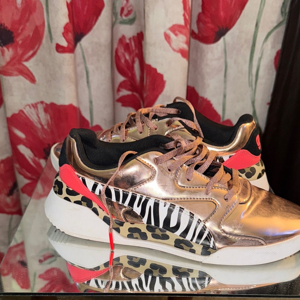 Women's Metallic and Animal Print Sneakers